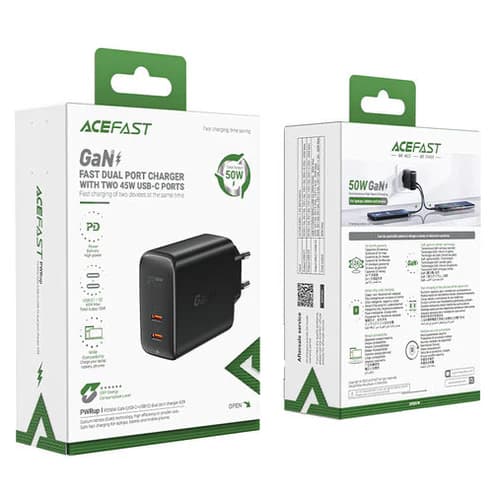 Acefast A29 PD50W GaN (USB-C+USB-C) Dual Port Charger