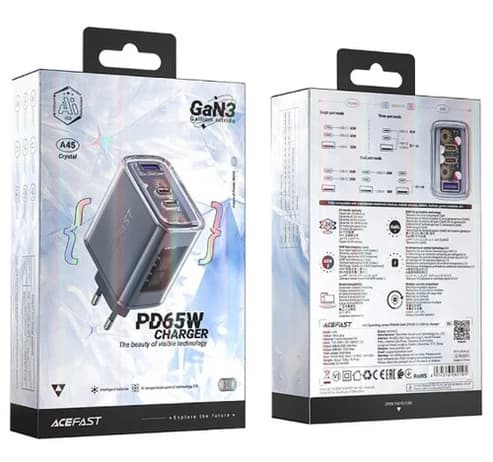 Acefast A45 Sparkling series PD65W GaN (2*USB-C+USB-A) charger